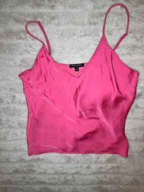 Banana Republic Hot Pink Satin V-Neck Spaghetti-Strap Cami